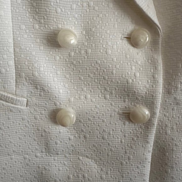 Antonio Melani Cap Sleeve Fitted Jacket, Size 6, White Pattern - Picture 4 of 5